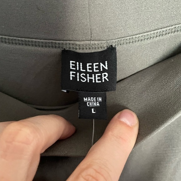 Eileen Fisher 100% Silk Double Layer Crop Pant in Fawn Size Large - Picture 3 of 9